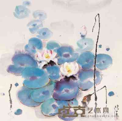欧洋 荷花 镜心 68×68cm